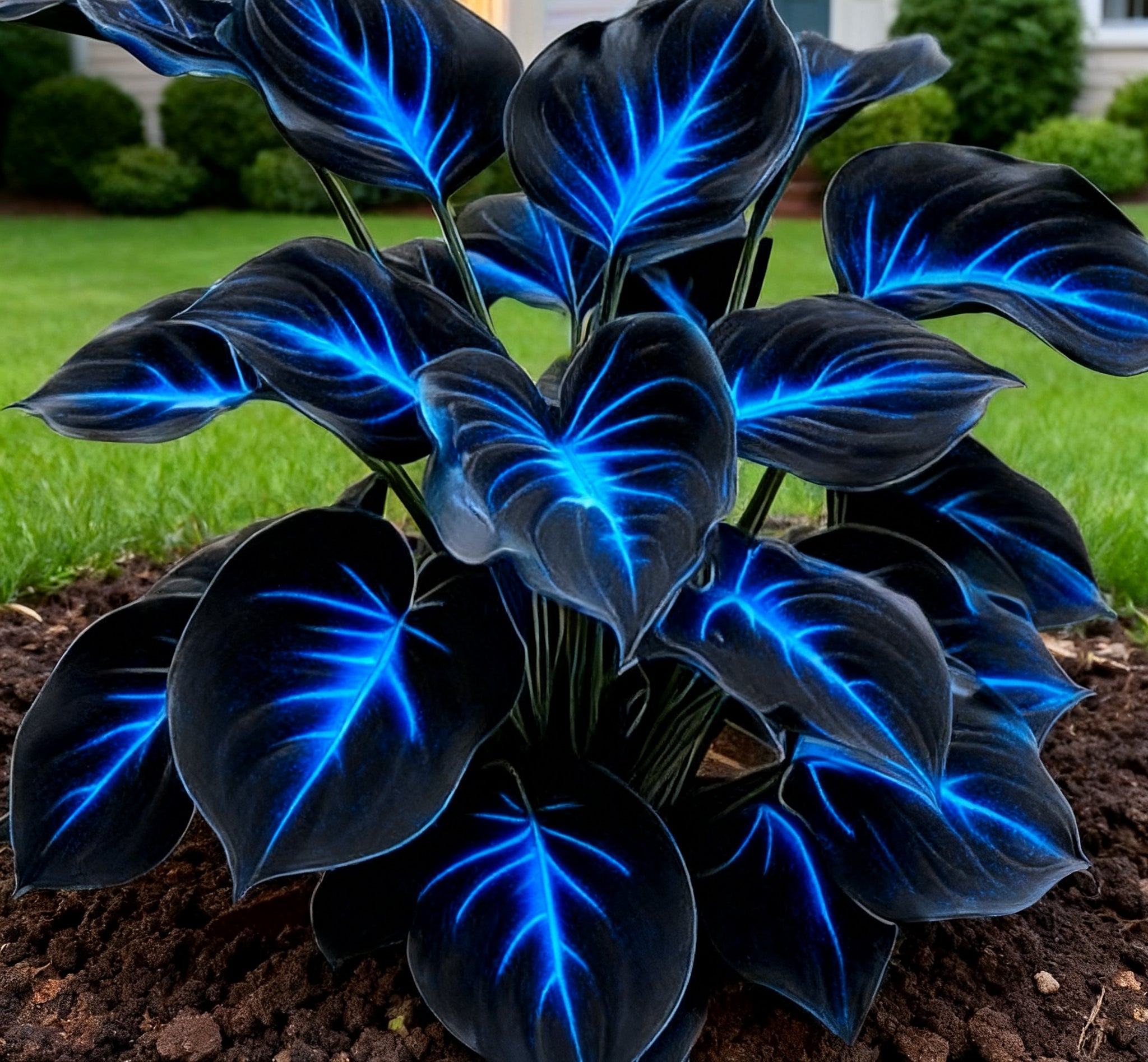 🔥Glow-in-the-Dark Garden Magic: Rare Dark Blue Flame Hostas Seeds
